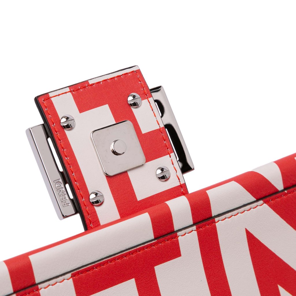 Fendi Marc Jacobs Nappa Vitello King Logo Print Phone Baguette Satchel - Image 12