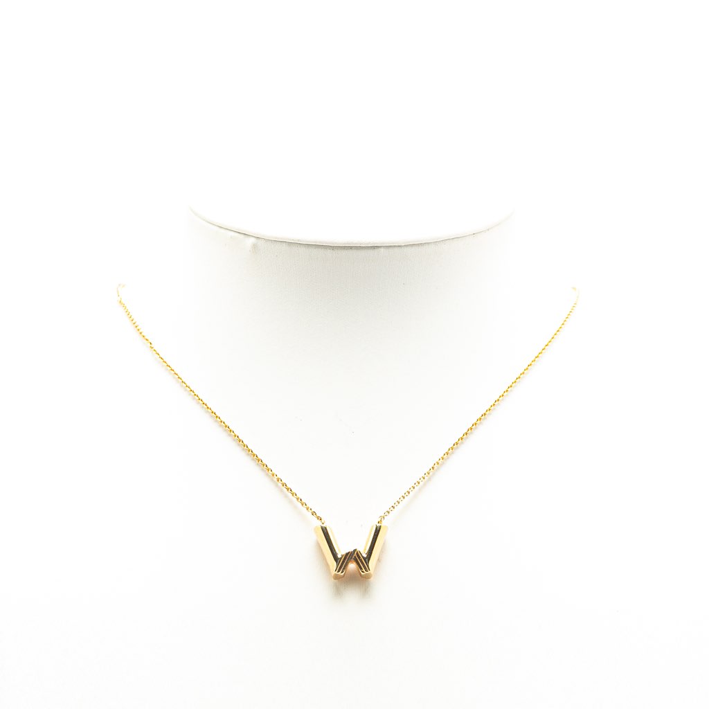 Louis Vuitton Gold Plated LV and Me Letter W Pendant Necklace - 5