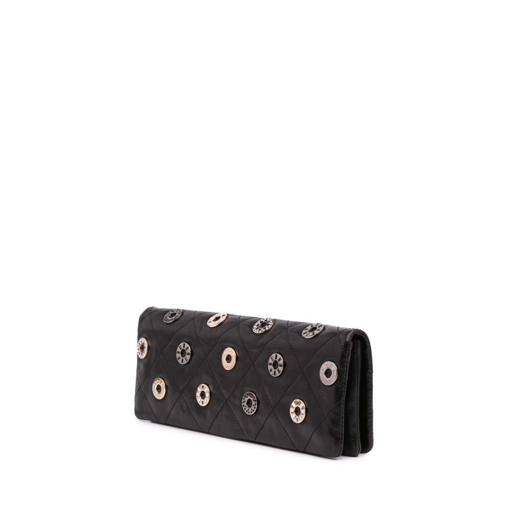 Chanel Quilted Calfskin Star Attitude Grommet Fold Over Clutch - Back view