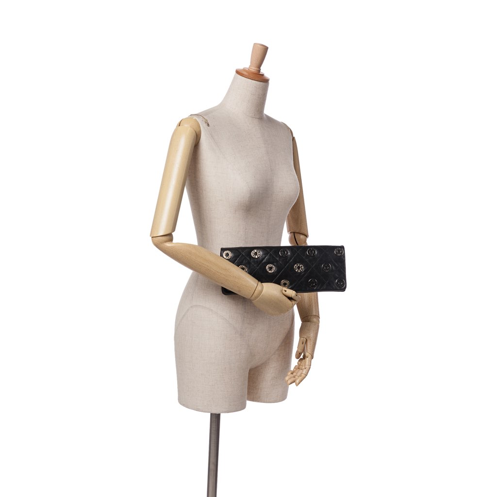 Chanel Quilted Calfskin Star Attitude Grommet Fold Over Clutch - Image 12
