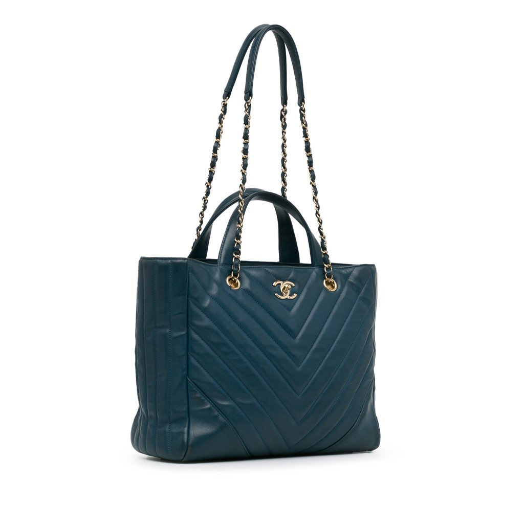 Chanel CC Chevron Calfskin Statement Shopping Tote - 2