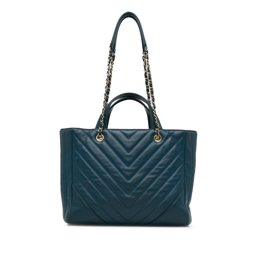 Chanel CC Chevron Calfskin Statement Shopping Tote - 3