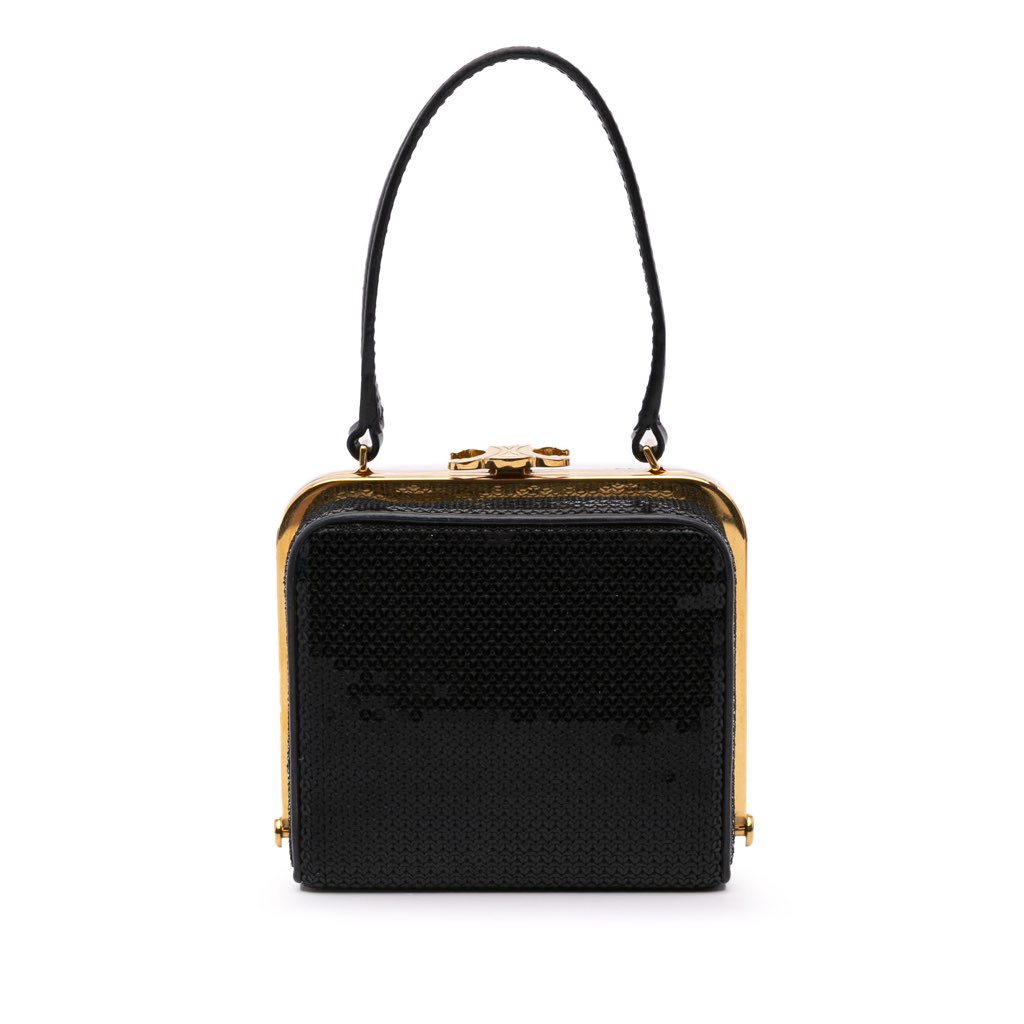 Celine Leather Sequin Triomphe Minaudiere