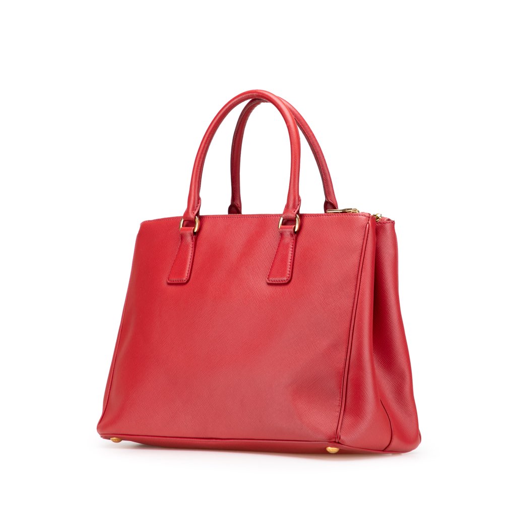 Prada Saffiano Lux Galleria Double Zip Front Pocket Satchel - Back view