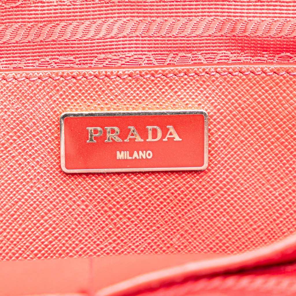 Prada Saffiano Lux Galleria Double Zip Front Pocket Satchel - Side view