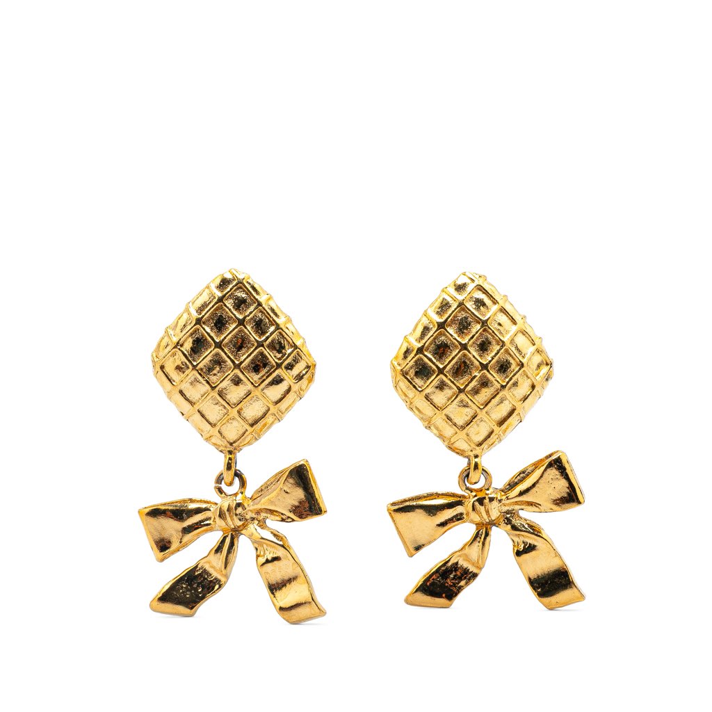 Chanel Drop Bow Clip On Earrings