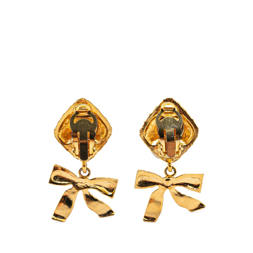 Chanel Drop Bow Clip On Earrings - Back view