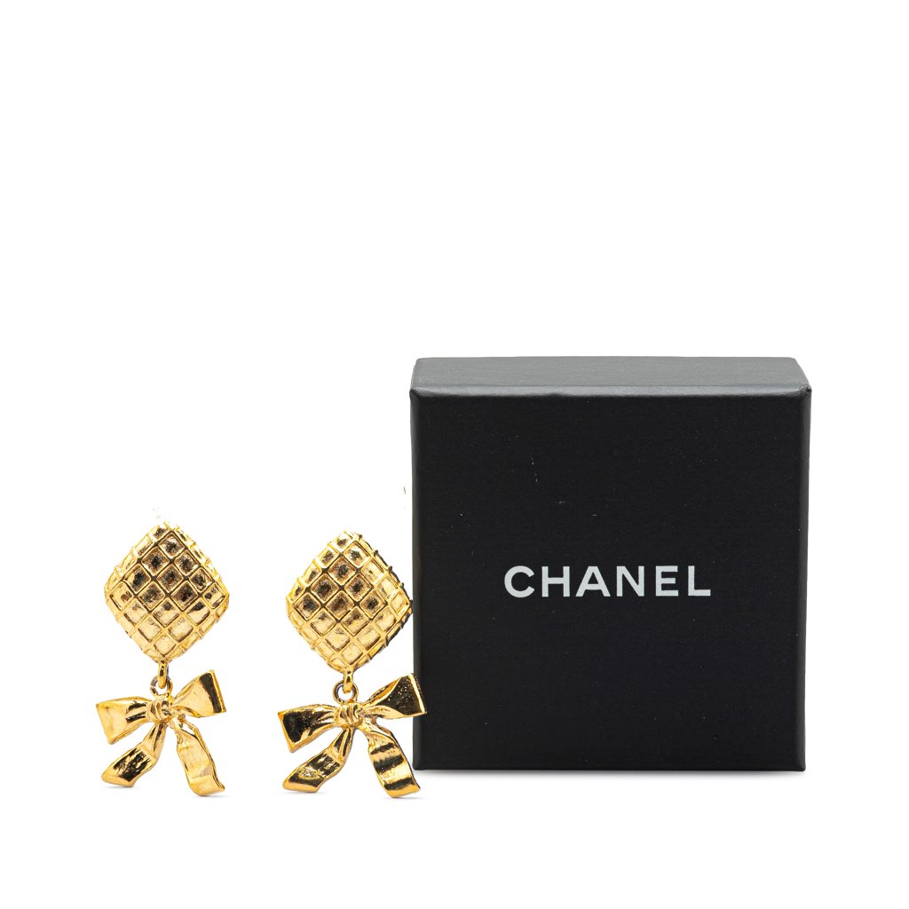 Chanel Drop Bow Clip On Earrings - 4