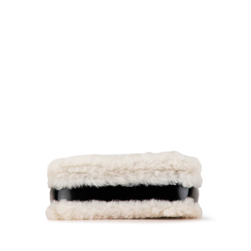 Burberry Medium Shearling Trimmed Coated Canvas Lola Crossbody - 3