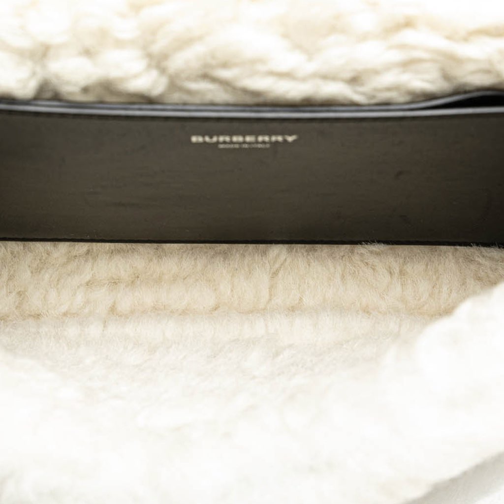 Burberry Medium Shearling Trimmed Coated Canvas Lola Crossbody - 4