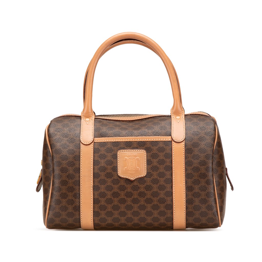 Celine Macadam Coated Canvas Boston Bag