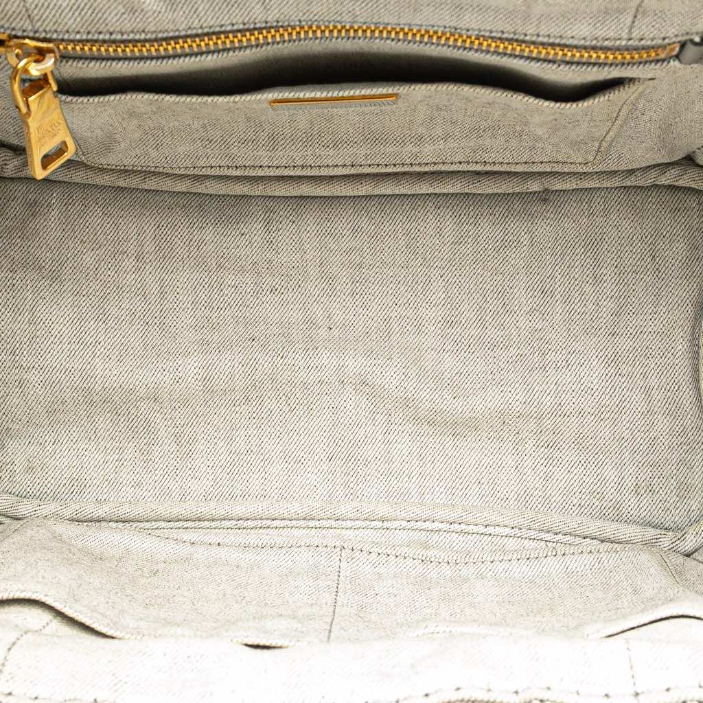 Prada Small Denim Canapa Logo Satchel - 4
