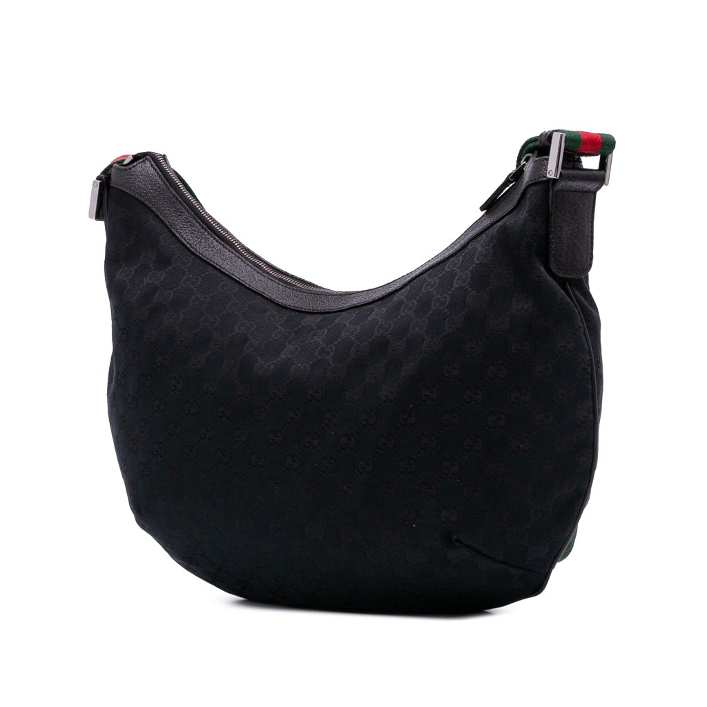Gucci Medium GG Canvas Web Half Moon Crossbody - 2