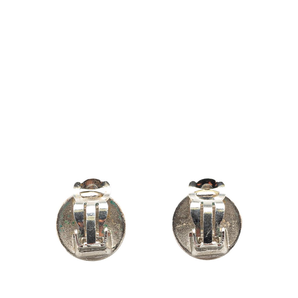 Chanel Silver CC Logo Clip On Earrings - 2