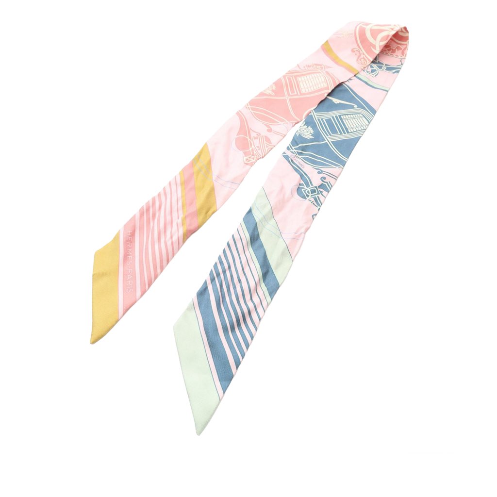 Hermès Ex Libris Silk Twilly Scarf
