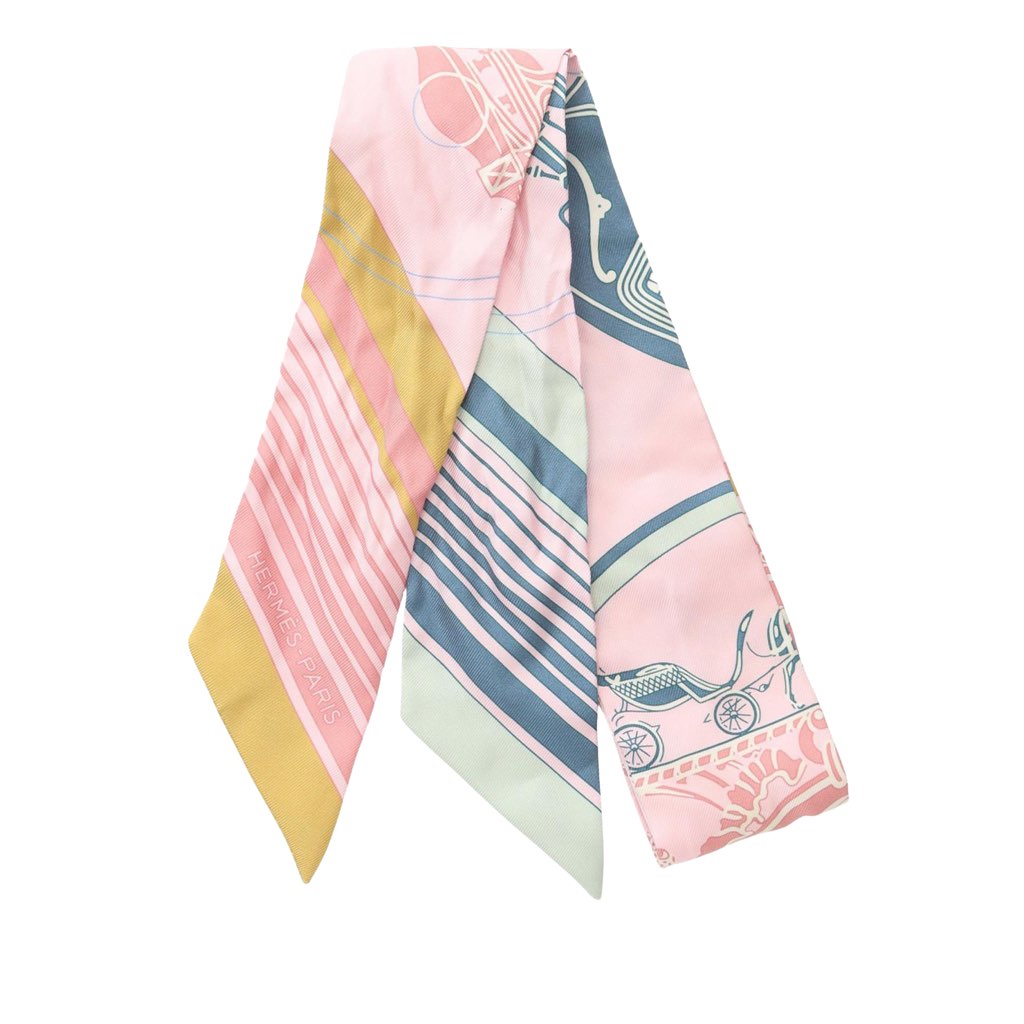 Hermès Ex Libris Silk Twilly Scarf - Back view