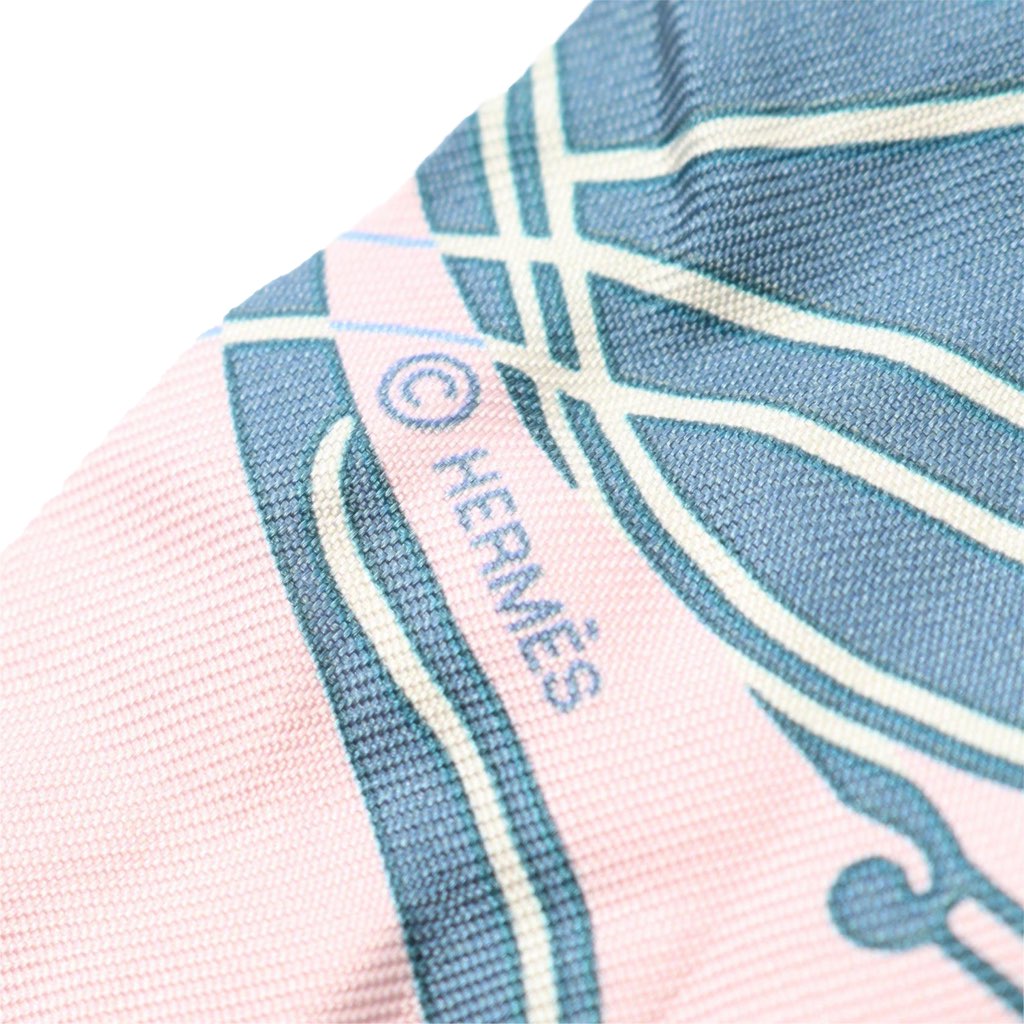 Hermès Ex Libris Silk Twilly Scarf - Side view