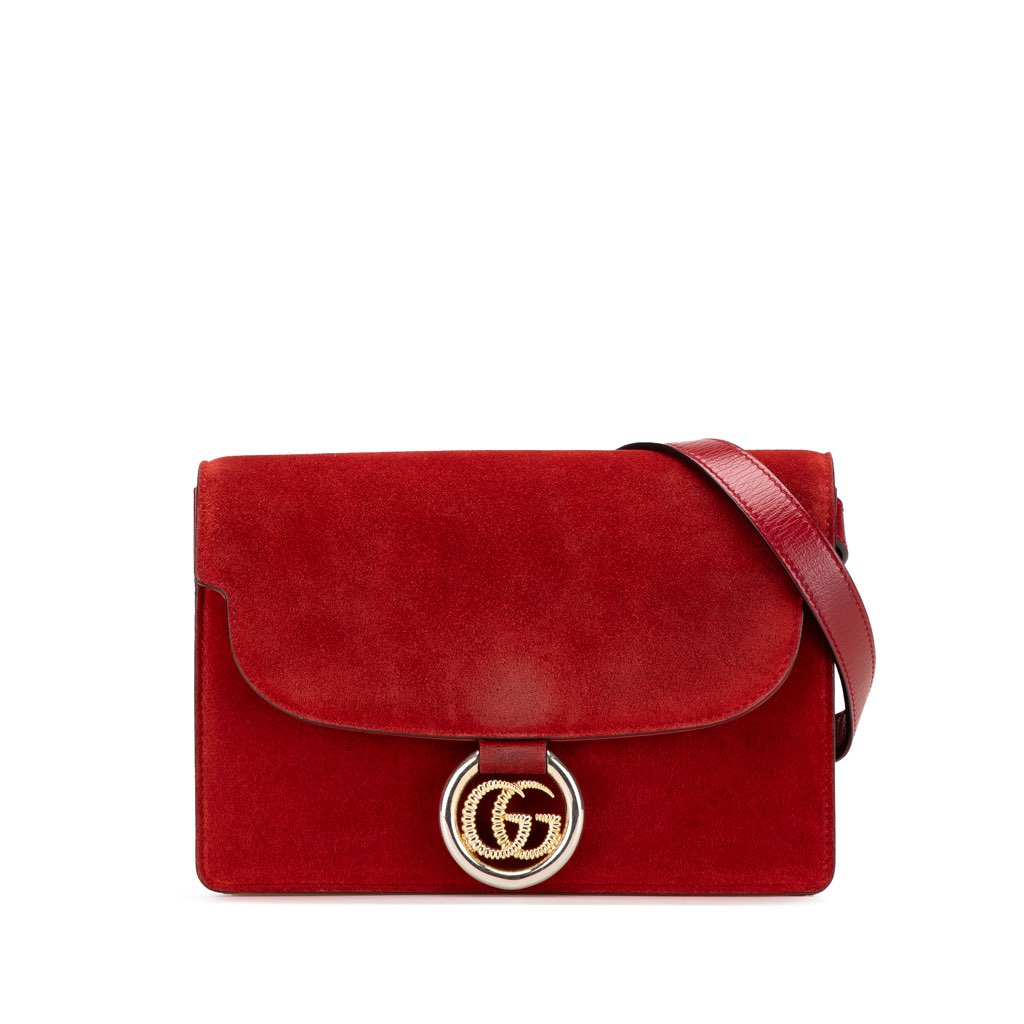 Gucci Small Suede GG Ring Torchon Crossbody