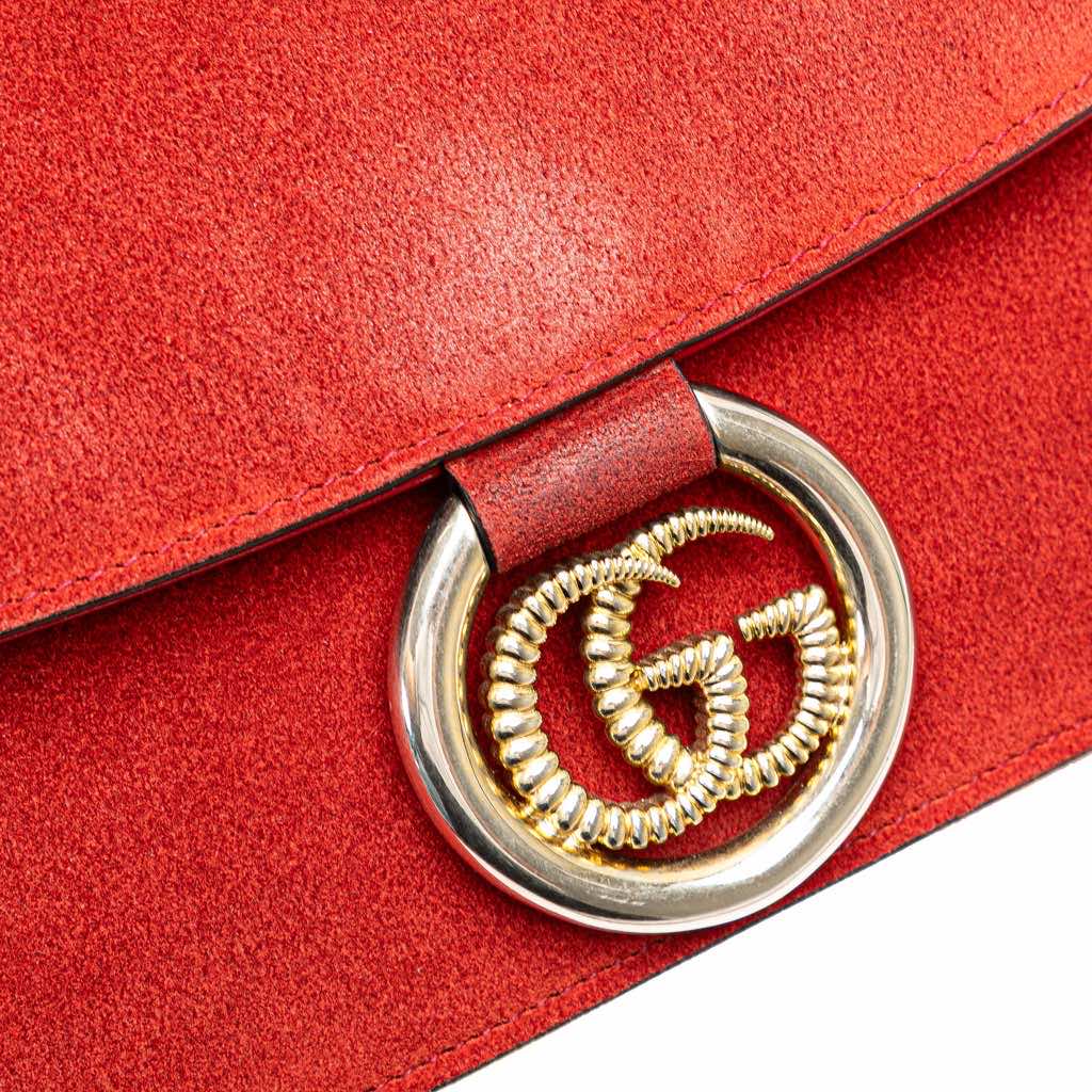 Gucci Small Suede GG Ring Torchon Crossbody - Image 12