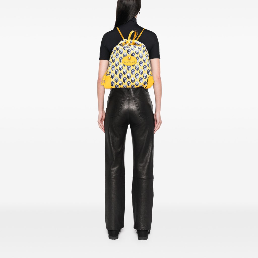 Gucci GG Cotton Wallpaper Neo Vintage Drawstring Backpack - Image 12