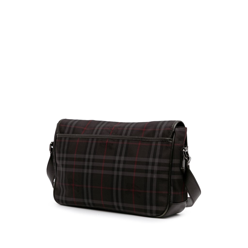 Burberry Smoke Check Nylon Messenger Bag - Back view