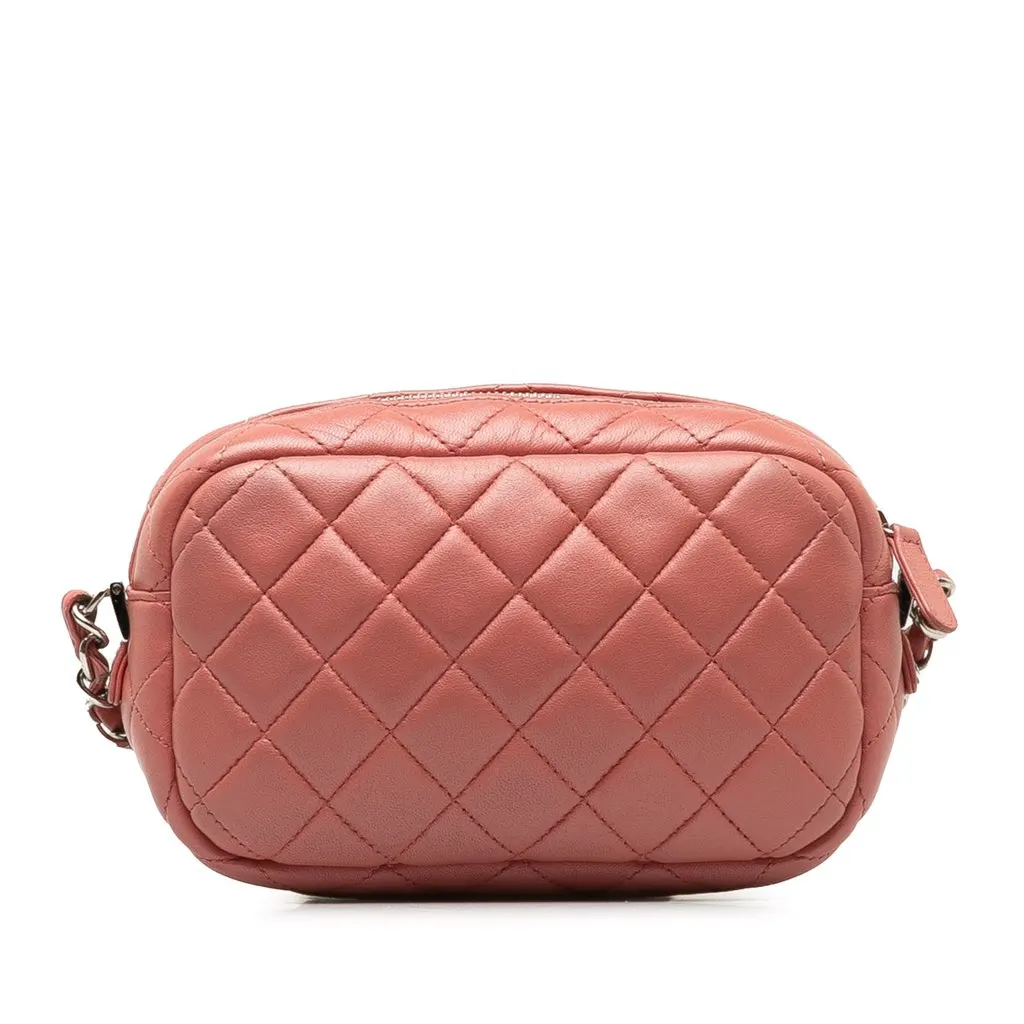 Chanel Mini Lambskin Camera Case Pink Leather Good - Inside View