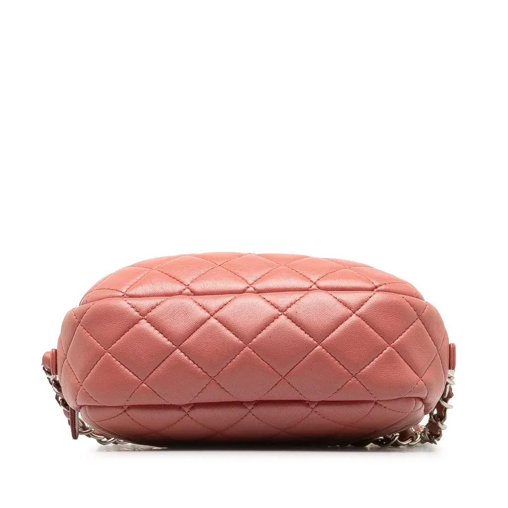 Chanel Mini Lambskin Camera Case Pink Leather Good - Model View