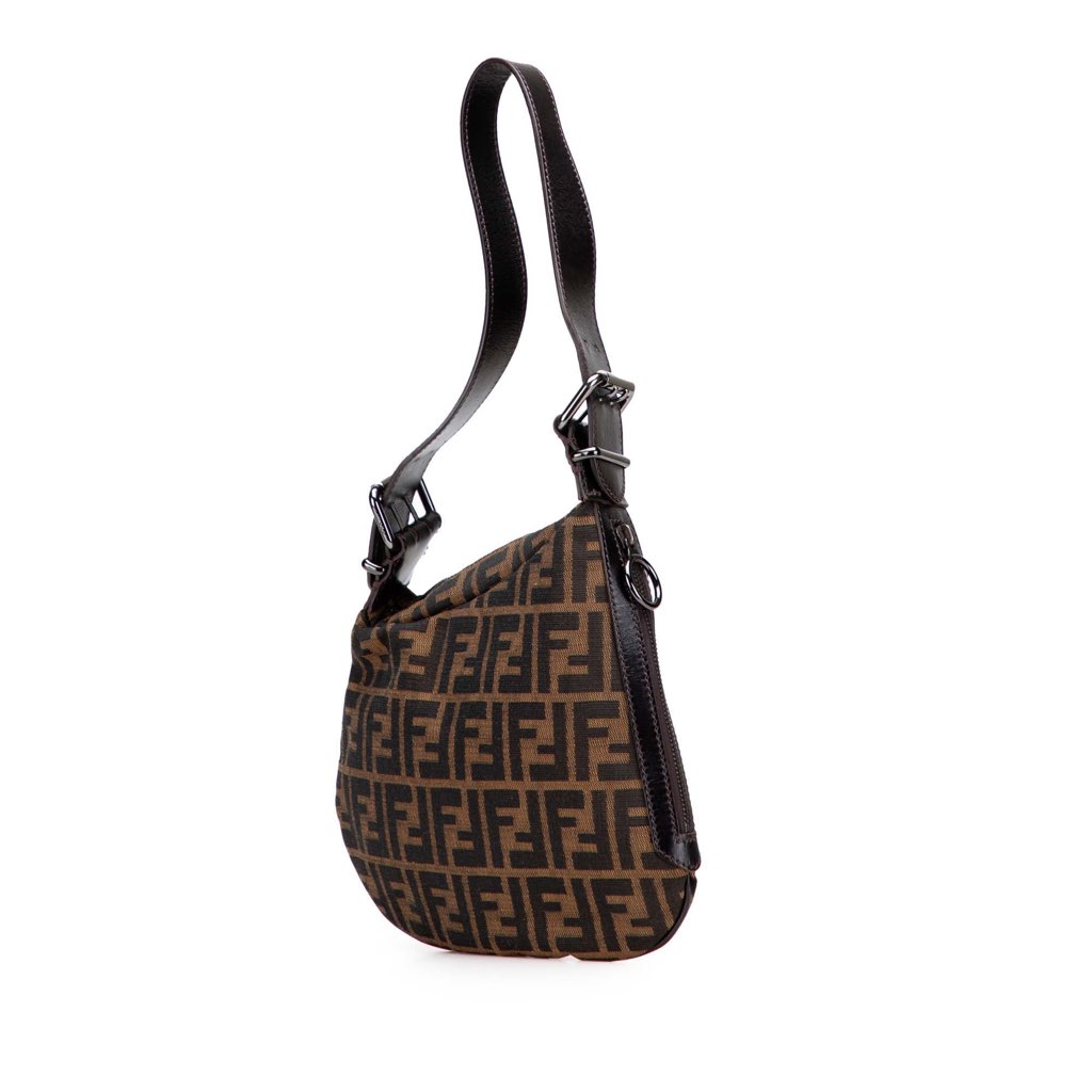Fendi Zucca Canvas Oyster Shoulder Bag - 2