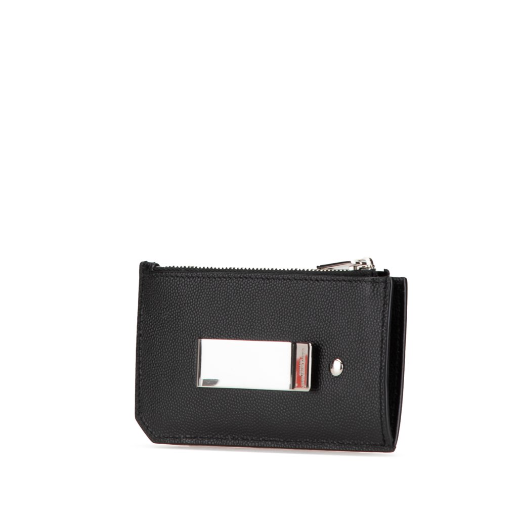 Saint Laurent Grain de Poudre Fragments Zipped Card Case - 2