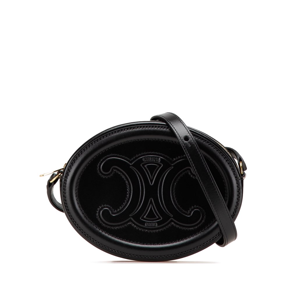 Celine Small Calfskin Cuir Triomphe Oval Crossbody