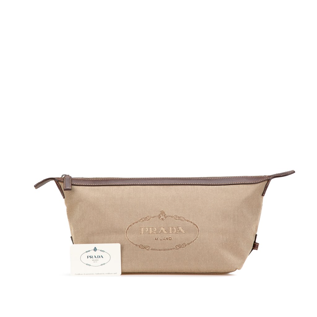 Prada Canvas Canapa Logo Pouch - Image 14