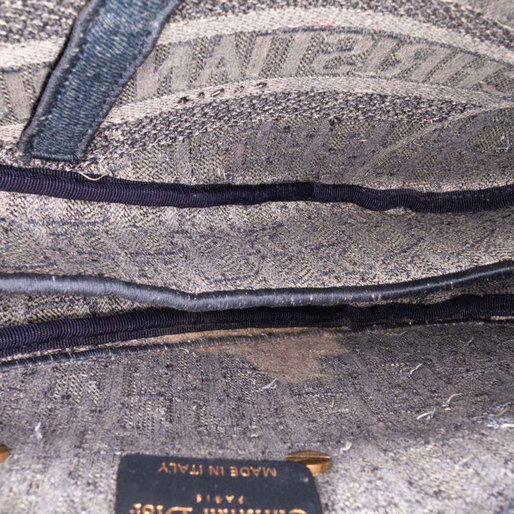 Dior Oblique Denim Embroidered Saddle Bag - 4