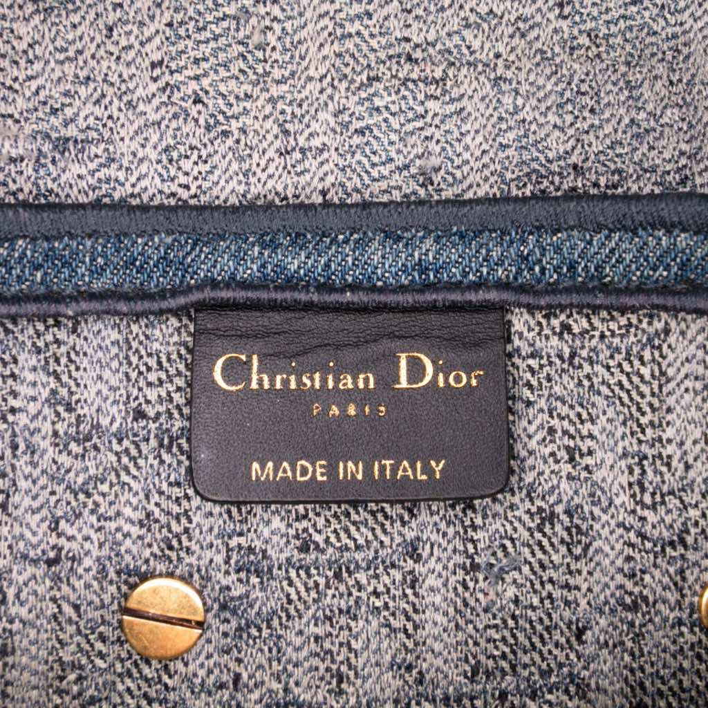 Dior Oblique Denim Embroidered Saddle Bag - 5
