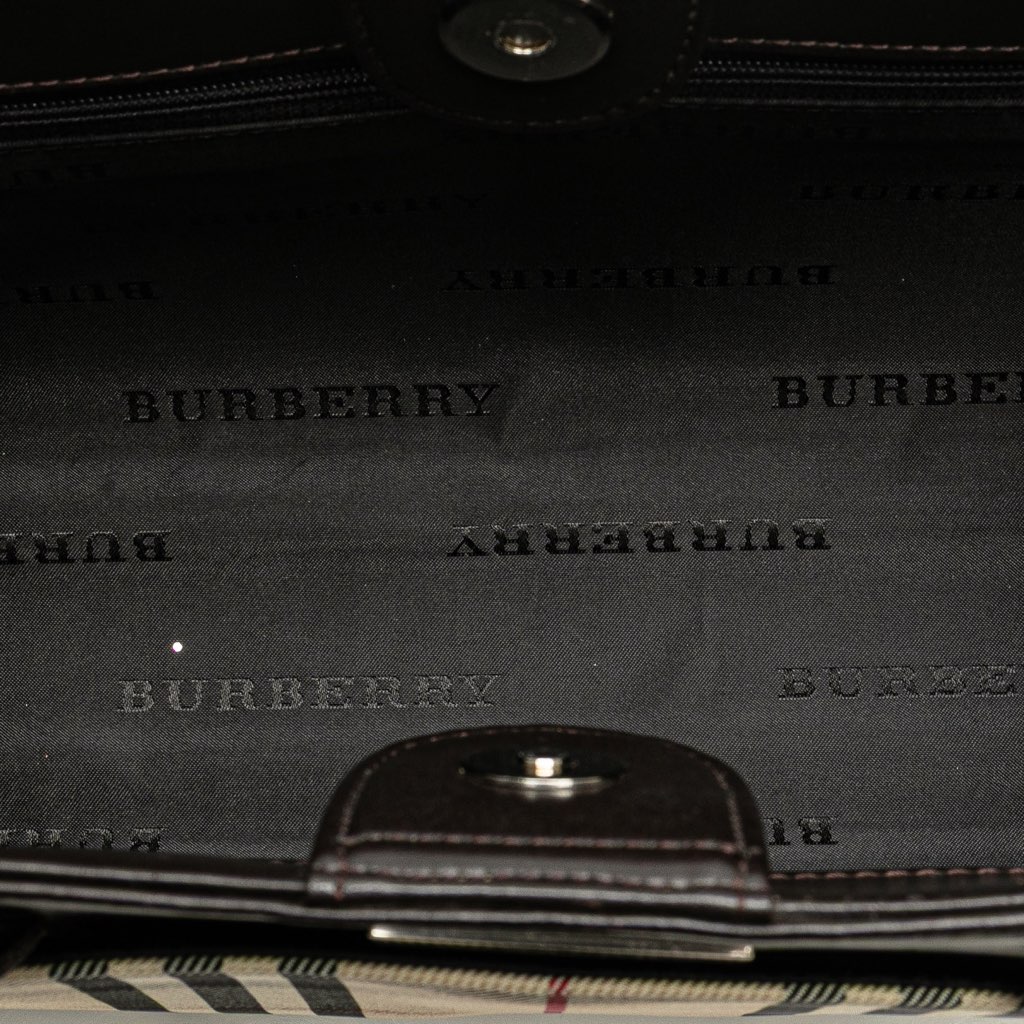 Burberry House Check Canvas Handbag - 4
