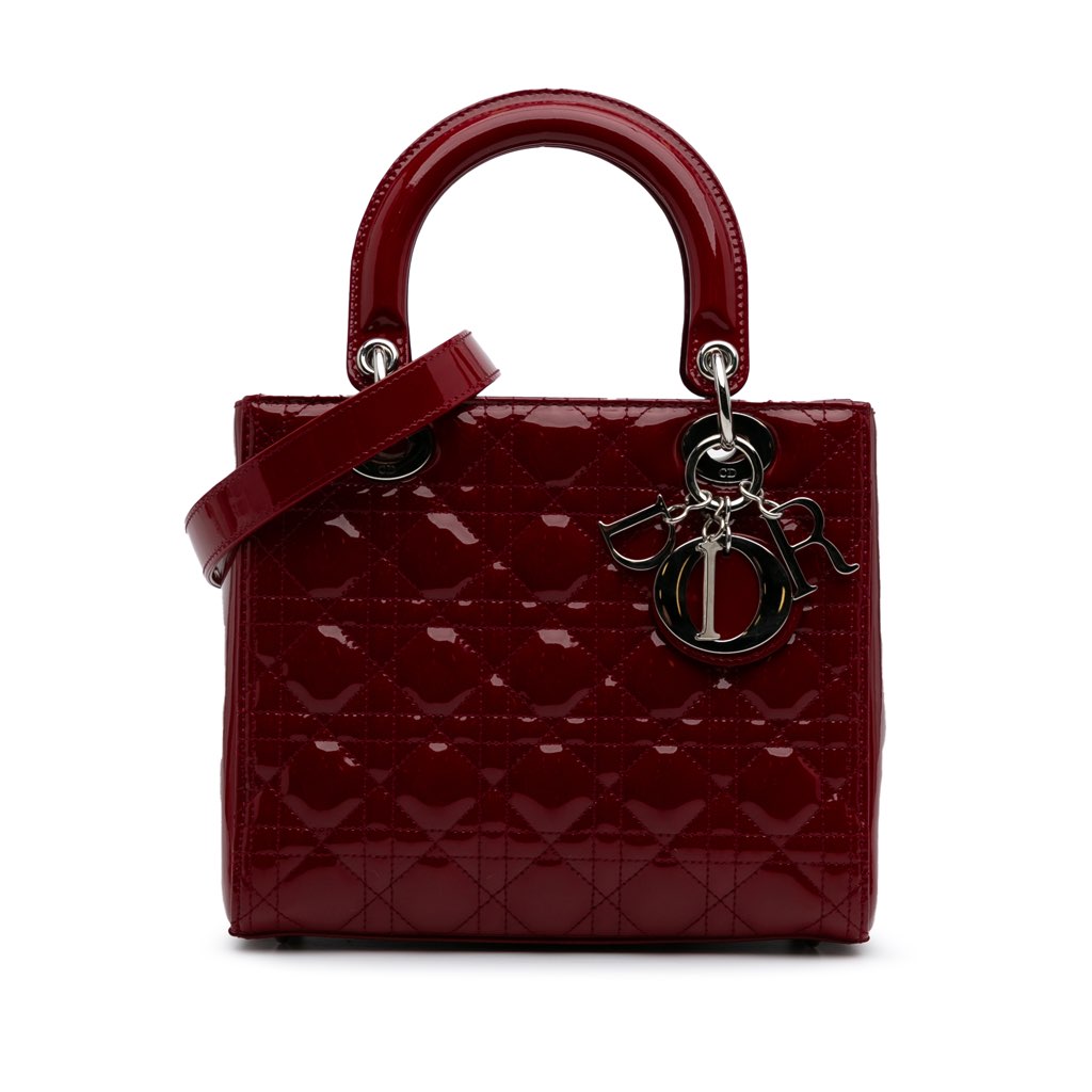 Dior Medium Patent Cannage Lady Dior