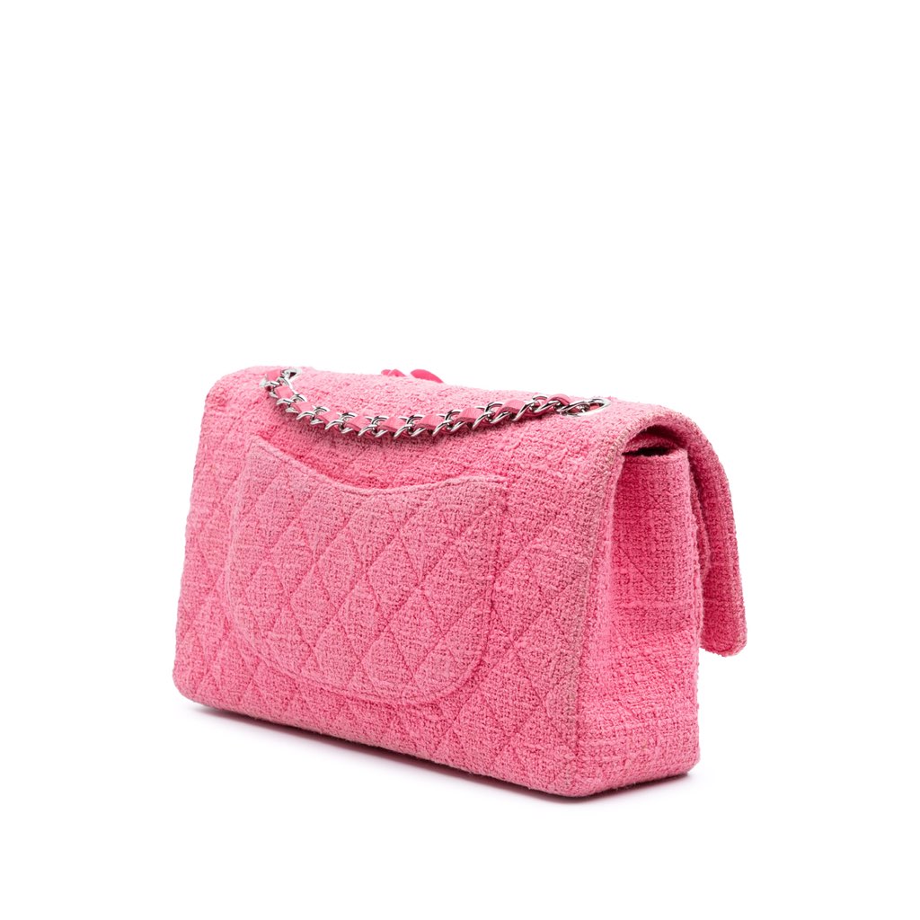 Chanel Medium Classic Tweed Beaded Flower Double Flap - 2