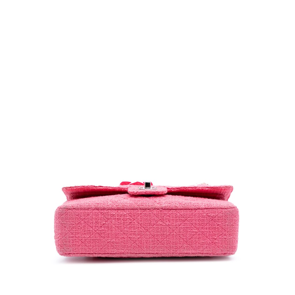 Chanel Medium Classic Tweed Beaded Flower Double Flap - 3