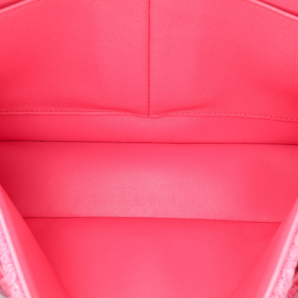 Chanel Medium Classic Tweed Beaded Flower Double Flap - 4