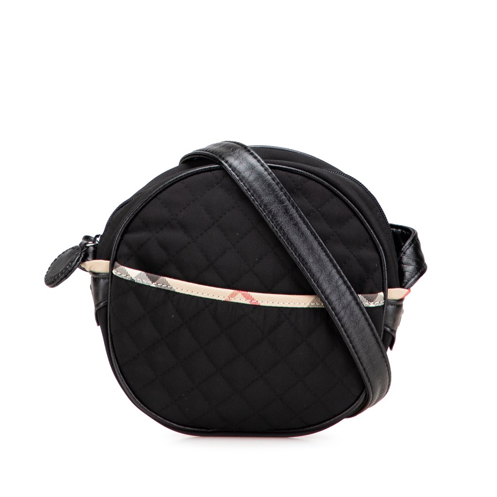 Burberry Nova Check Trimmed Quilted Nylon Round Crossbody