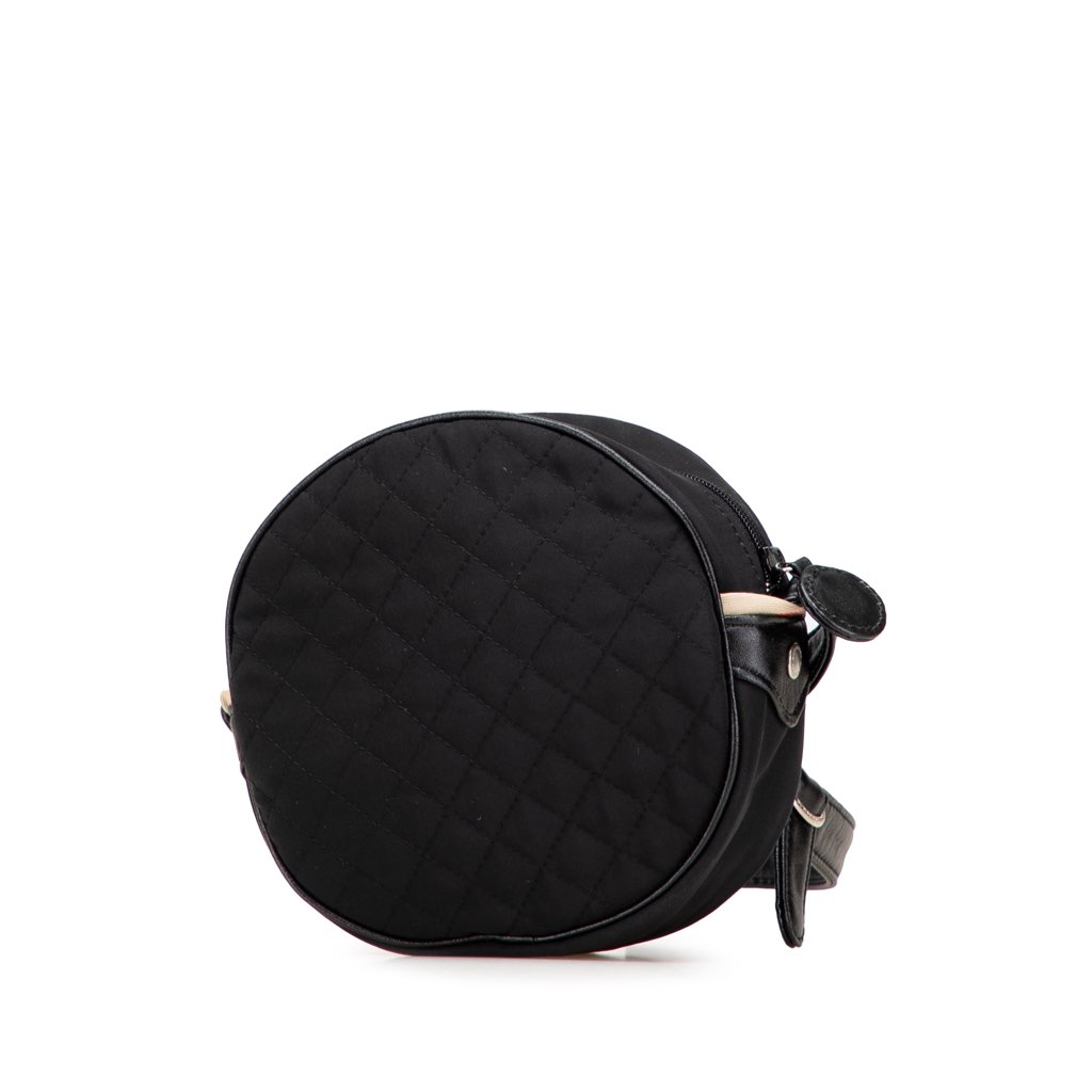 Burberry Nova Check Trimmed Quilted Nylon Round Crossbody - Back view