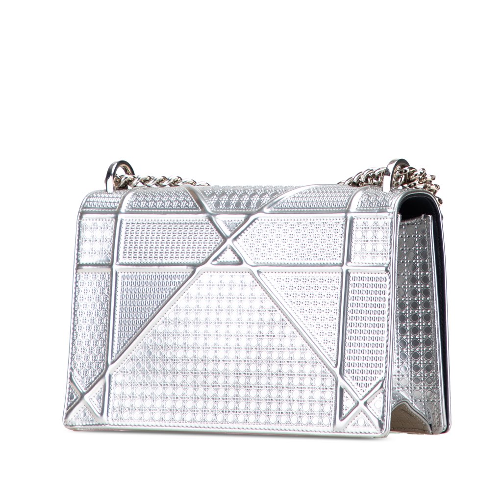 Dior Medium Metallic Patent Microcannage Diorama Flap - 2