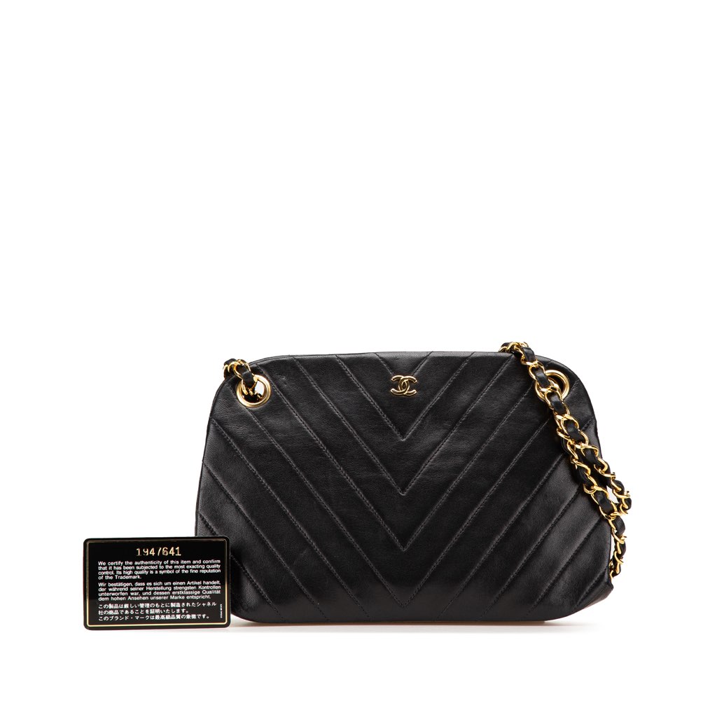 Chanel CC Chevron Lambskin Frame Chain Shoulder Bag - Image 17