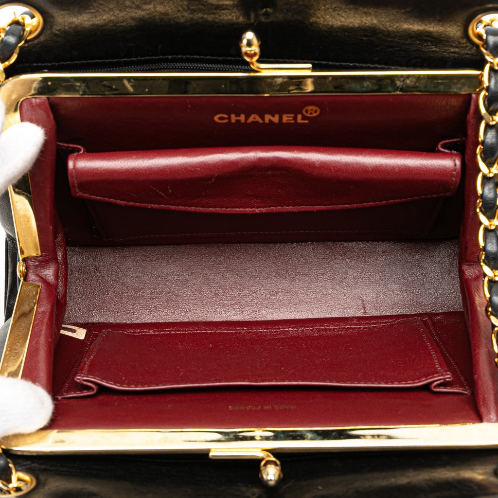 Chanel CC Chevron Lambskin Frame Chain Shoulder Bag - Side view