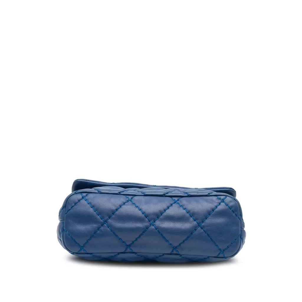 Chanel Small Calfskin Love Me Tender Flap Blue Leather Very good - Inside View