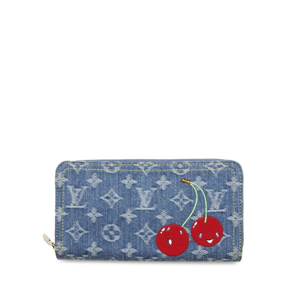 Louis Vuitton Takashi Murakami Monogram Cherry Denim Zippy Wallet