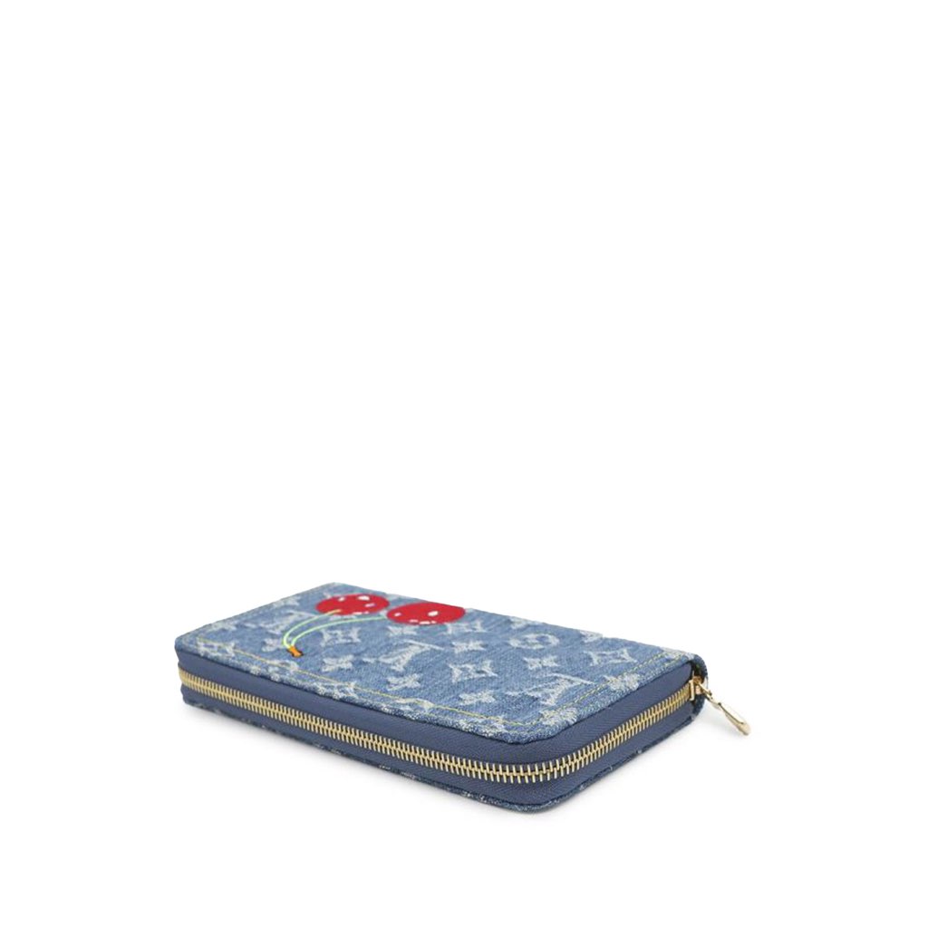 Louis Vuitton Takashi Murakami Monogram Cherry Denim Zippy Wallet - 3