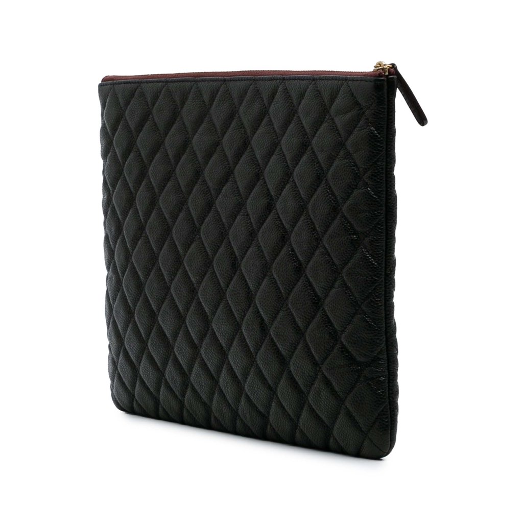 Chanel Large Quilted Caviar O Case Clutch - 2