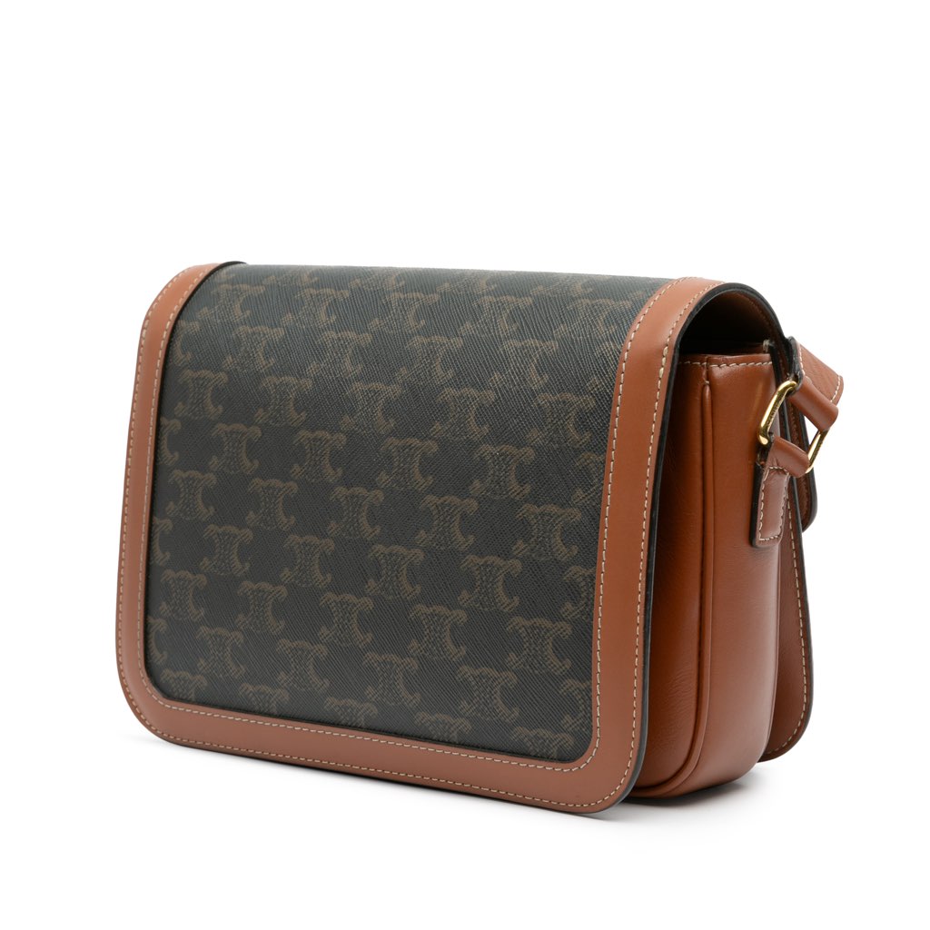 Celine Classique Triomphe Coated Canvas and Calfskin Triomphe Crossbody - 2