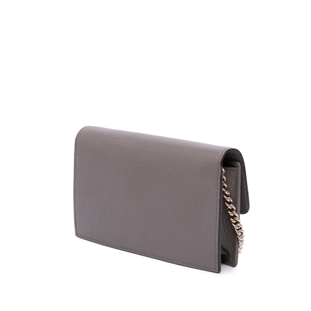 Gucci Leather Interlocking G Dollar Wallet on Chain - 2