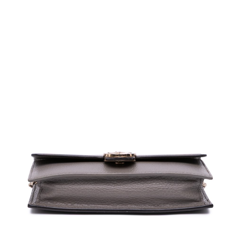 Gucci Leather Interlocking G Dollar Wallet on Chain - 3